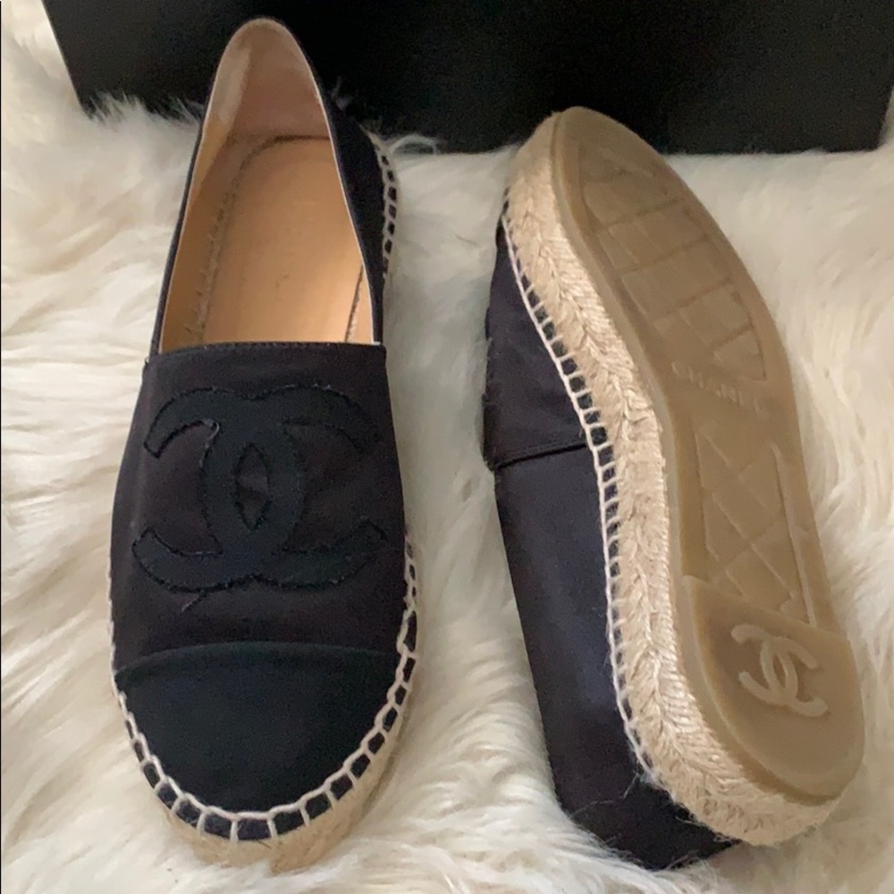 CHANEL Satin Espadrilles
